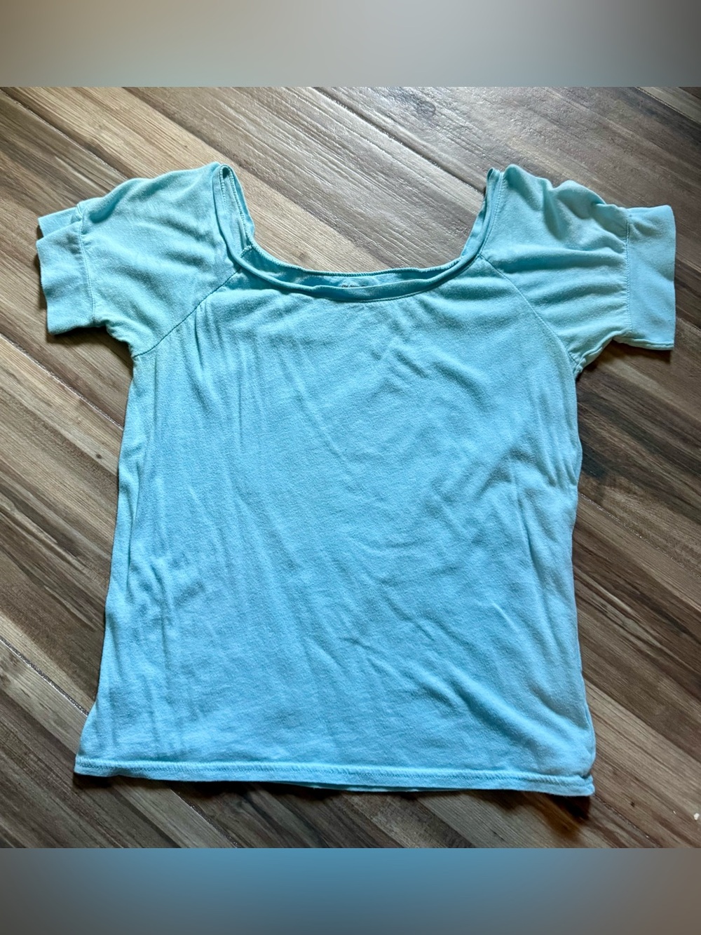 Aqua Scoop Neck Tee